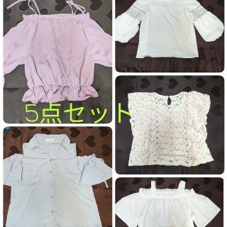 マジェスティックレゴン(MAJESTIC LEGON)のレース　ひらひら　肩出し　トップス(シャツ/ブラウス(半袖/袖なし))