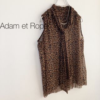 アダムエロぺ(Adam et Rope')の★アダムエロペ★レオパードシアーボウタイブラウス(シャツ/ブラウス(半袖/袖なし))