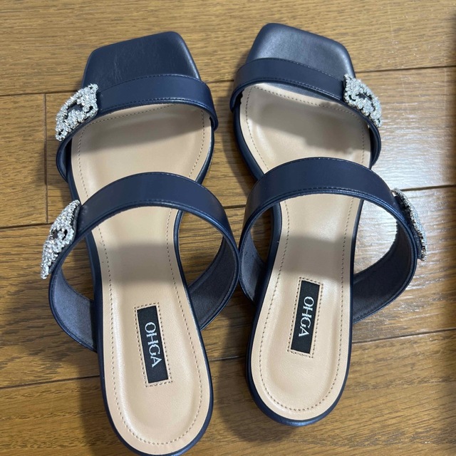 OHGA ビジュー 楽ちん サンダル L-