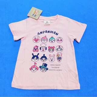 アンパンマン(アンパンマン)の新品　100cm　アンパンマン　2023女の子ガールズキャラ半袖Tシャツ　ピンク(Tシャツ/カットソー)