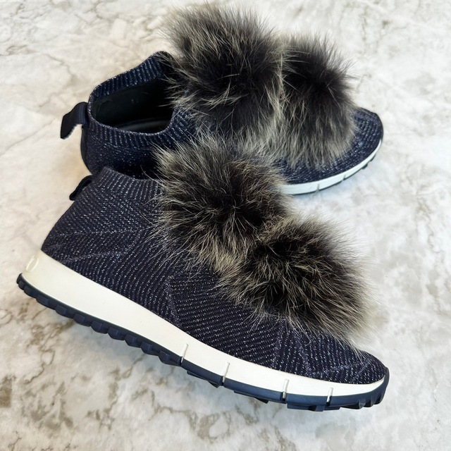 JIMMY CHOO ジミーチュウ NORWAY ファー スニーカー - スニーカー