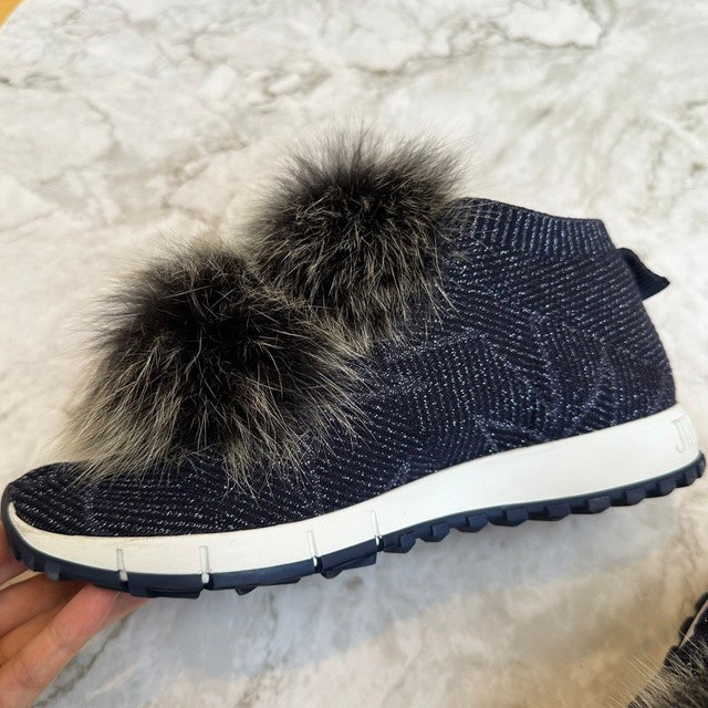 JIMMY CHOO ジミーチュウ NORWAY ファー スニーカー - スニーカー