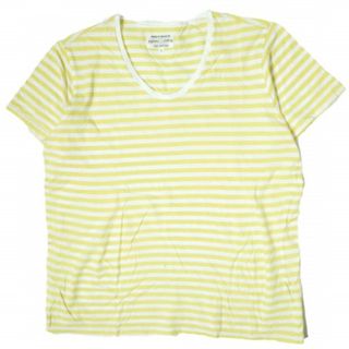 ピジャマクロージング(PYJAMA CLOTHING)のpyjama clothing ピジャマクロージング ベルギー製 Border ﻿U-Neck Tee ボーダーUネックTシャツ S イエロー/ホワイト 半袖 カットソー トップス【中古】【pyjama clothing】(Tシャツ/カットソー(半袖/袖なし))