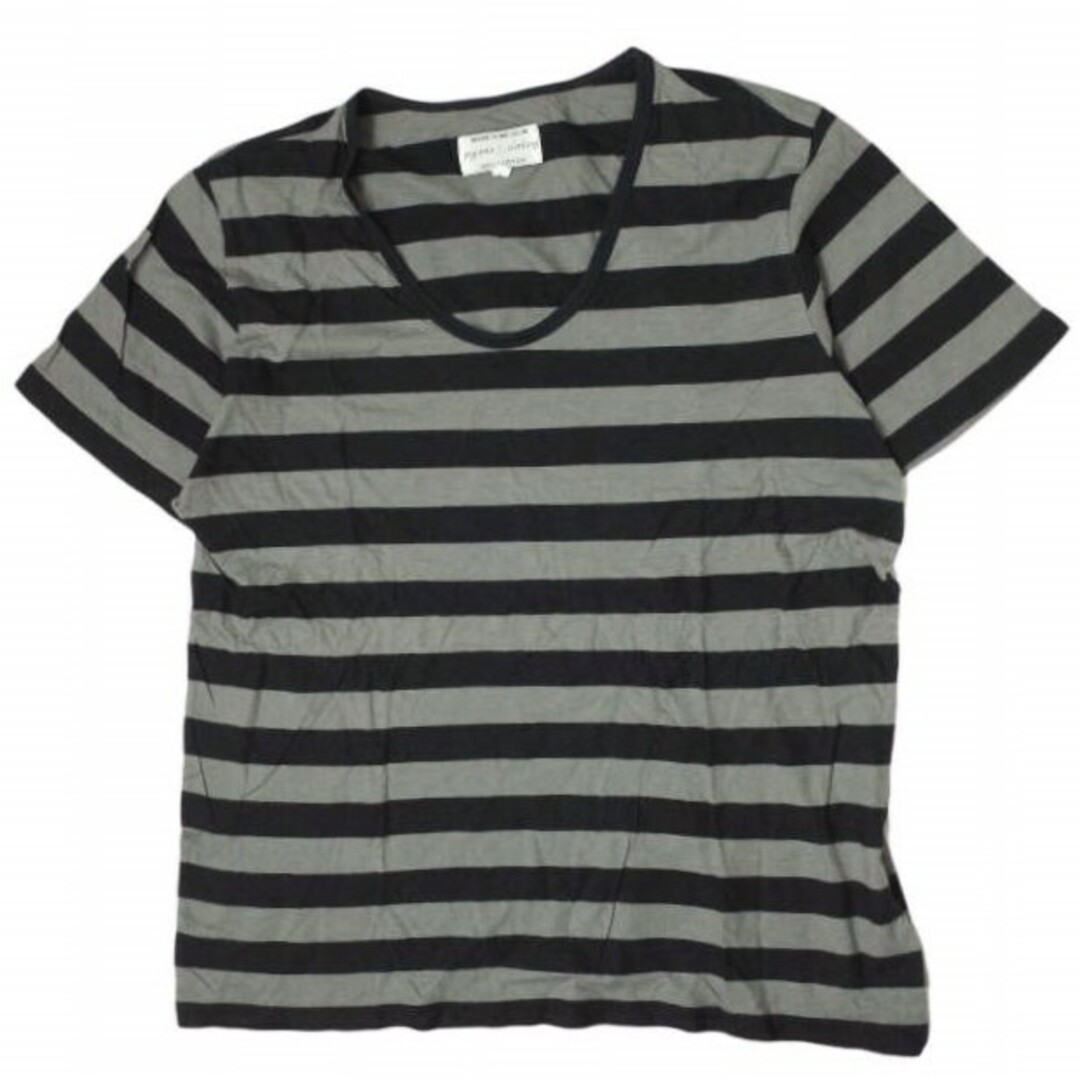 PYJAMA CLOTHING(ピジャマクロージング)のpyjama clothing ピジャマクロージング ベルギー製 Border ﻿U-Neck Tee ボーダーUネックTシャツ S グレー/ブラック 半袖 カットソー トップス【中古】【pyjama clothing】 メンズのトップス(Tシャツ/カットソー(半袖/袖なし))の商品写真