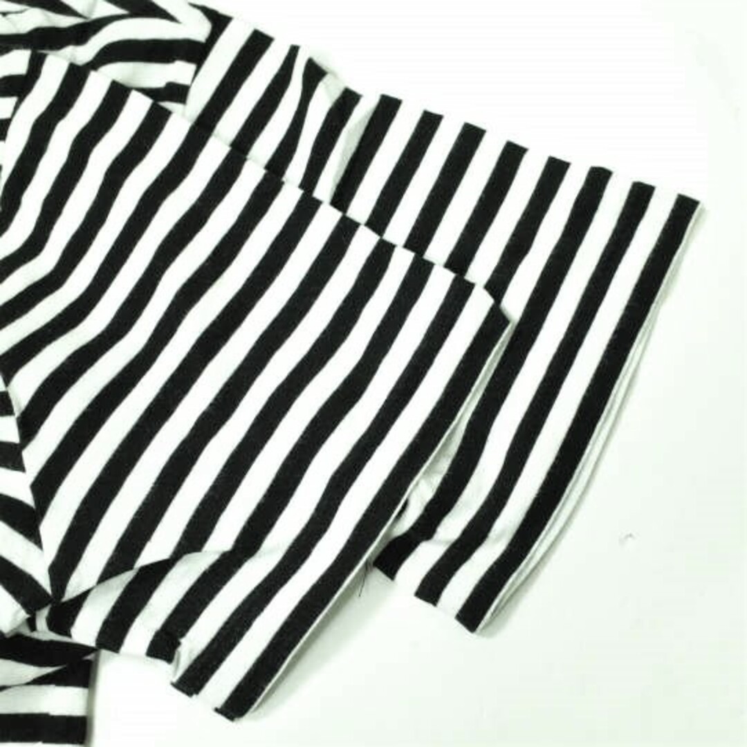 PYJAMA CLOTHING(ピジャマクロージング)のpyjama clothing ピジャマクロージング ベルギー製 Border ﻿U-Neck Tee ボーダーUネックTシャツ S ブラック/ホワイト 半袖 カットソー トップス【中古】【pyjama clothing】 メンズのトップス(Tシャツ/カットソー(半袖/袖なし))の商品写真