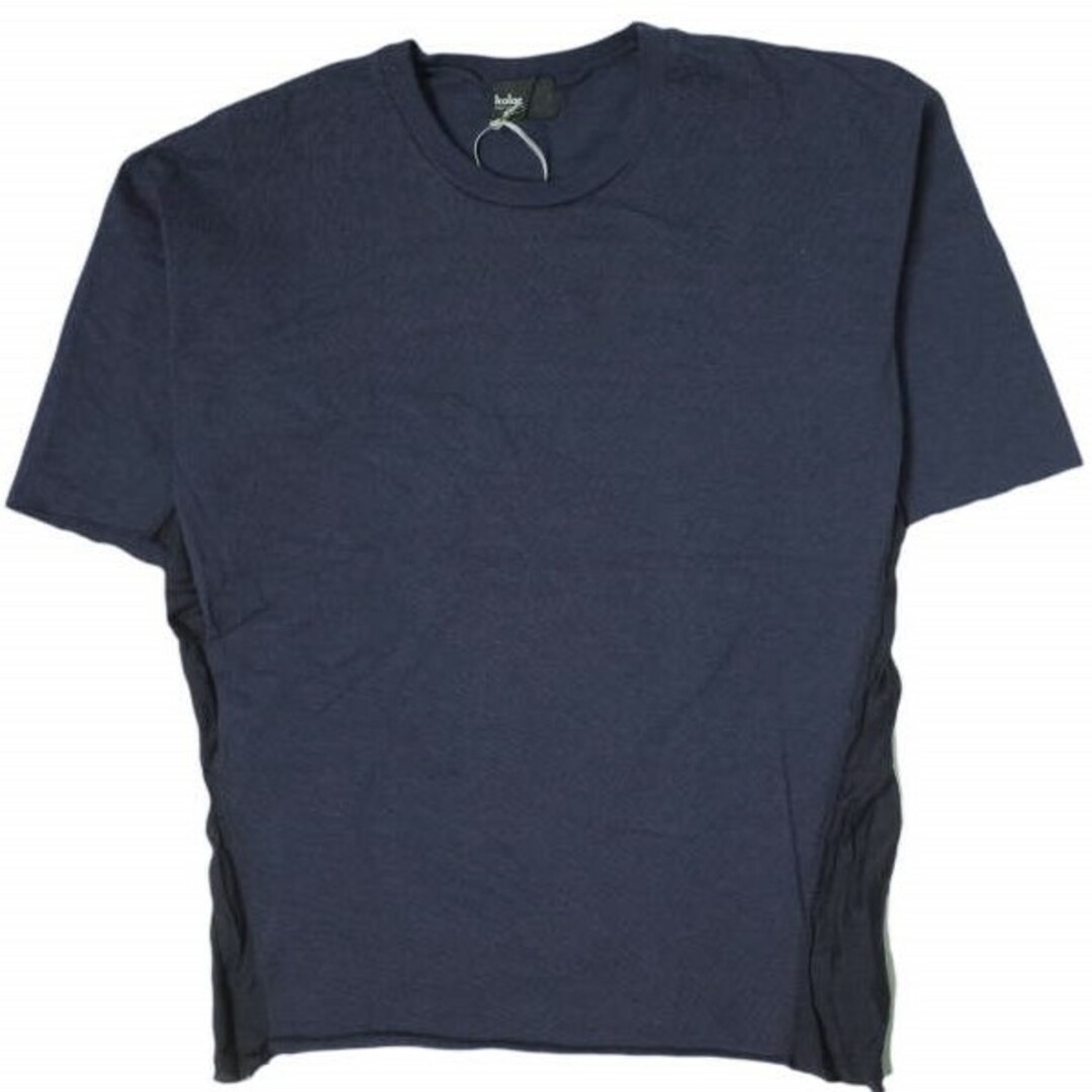 kolor(カラー)のkolor カラー 日本製 キュプラドッキング ヘビーウェイトカットオフTシャツ 12SCM-T21207 1 NAVY 半袖 再構築 トップス【新古品】【中古】【kolor】 メンズのトップス(Tシャツ/カットソー(半袖/袖なし))の商品写真