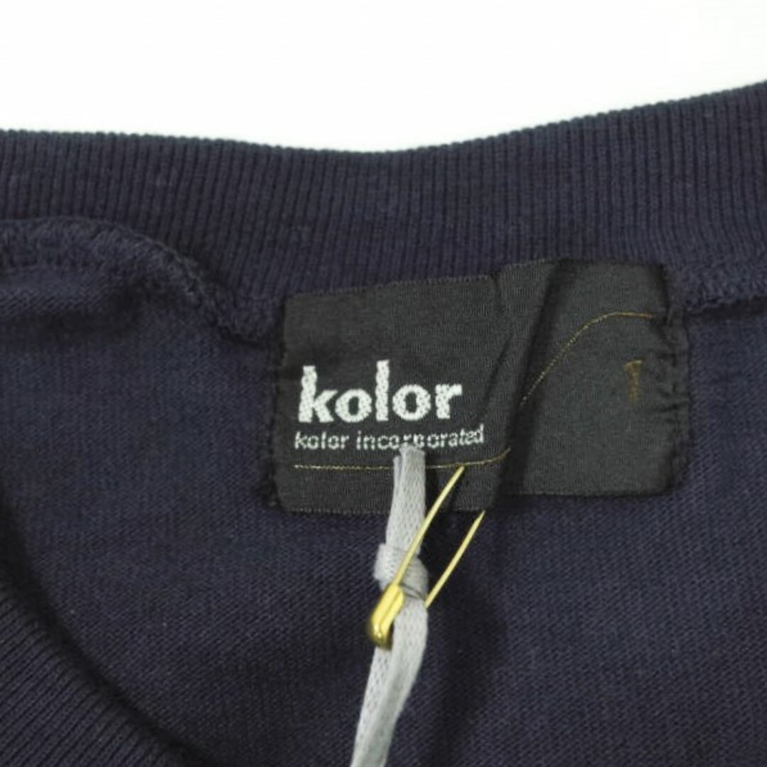 kolor(カラー)のkolor カラー 日本製 キュプラドッキング ヘビーウェイトカットオフTシャツ 12SCM-T21207 1 NAVY 半袖 再構築 トップス【新古品】【中古】【kolor】 メンズのトップス(Tシャツ/カットソー(半袖/袖なし))の商品写真