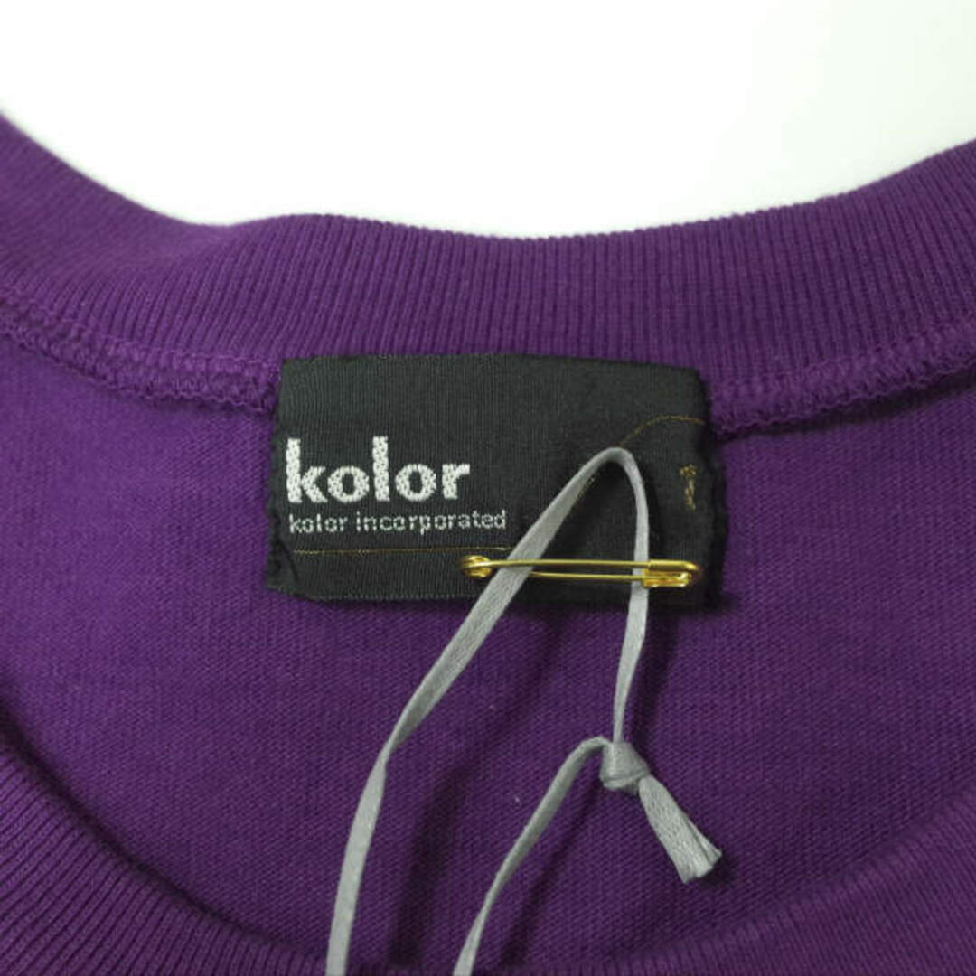 kolor(カラー)のkolor カラー 日本製 キュプラドッキング ヘビーウェイトカットオフTシャツ 12SCM-T21207 1 PURPLE 半袖 再構築 トップス【新古品】【中古】【kolor】 メンズのトップス(Tシャツ/カットソー(半袖/袖なし))の商品写真