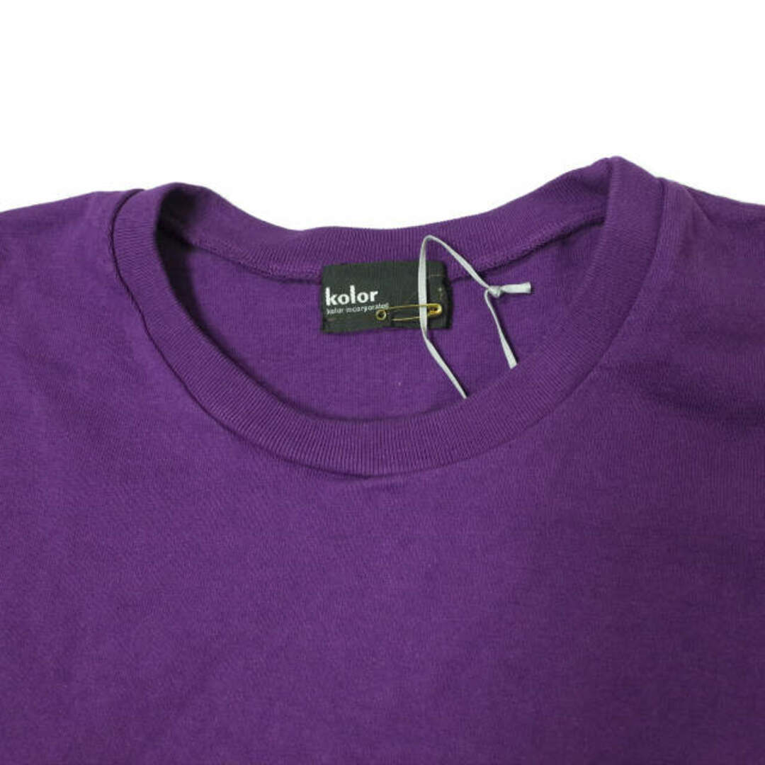 kolor(カラー)のkolor カラー 日本製 キュプラドッキング ヘビーウェイトカットオフTシャツ 12SCM-T21207 1 PURPLE 半袖 再構築 トップス【新古品】【中古】【kolor】 メンズのトップス(Tシャツ/カットソー(半袖/袖なし))の商品写真