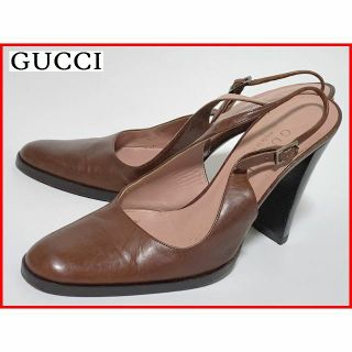 グッチ(Gucci)のGUCCI グッチ 34.5≒21.5cm パンプス サンダル ブラウン jtu(ハイヒール/パンプス)