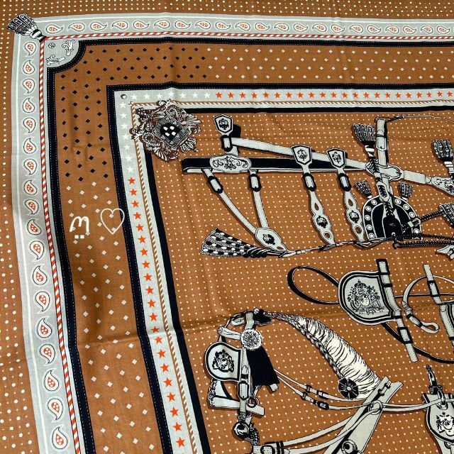 Hermes(エルメス)のHERMES　エルメス　カレ140ジェアン　宮廷の馬具　バンダナ柄　カシシル レディースのファッション小物(バンダナ/スカーフ)の商品写真