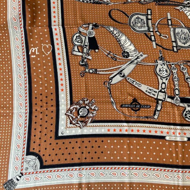 HERMES　エルメス　カレ140ジェアン　宮廷の馬具　バンダナ柄　カシシル