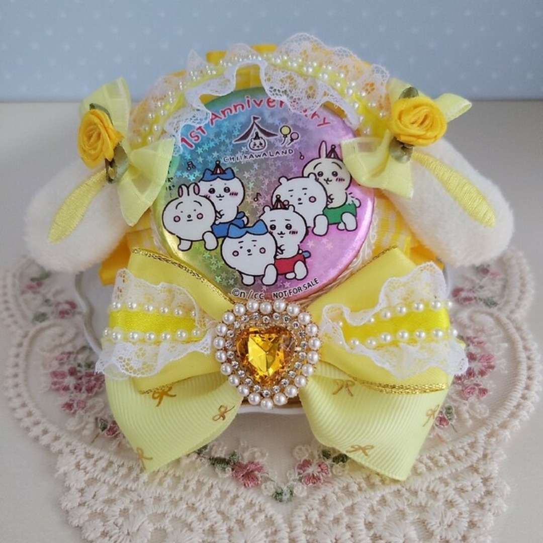 痛ロゼット ローズヘッドドレス♡たれミミロリータうさぎ 55ミリ缶