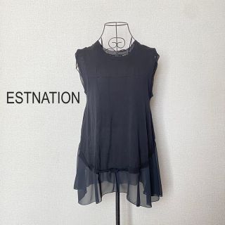 エストネーション(ESTNATION)のESTNATION  サマーニット　フレア　ノースリーブカットソー (カットソー(半袖/袖なし))