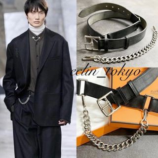 エルメス(Hermes)の保管品 HERMES《極めて珍しい一本》チェーン付き レザー ベルト E3800(ベルト)