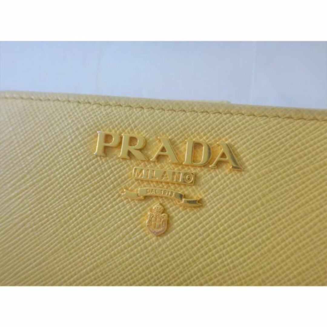 ★PRADA プラダ サフィアーノ 二つ折り財布 1ML018 イエロー レザー