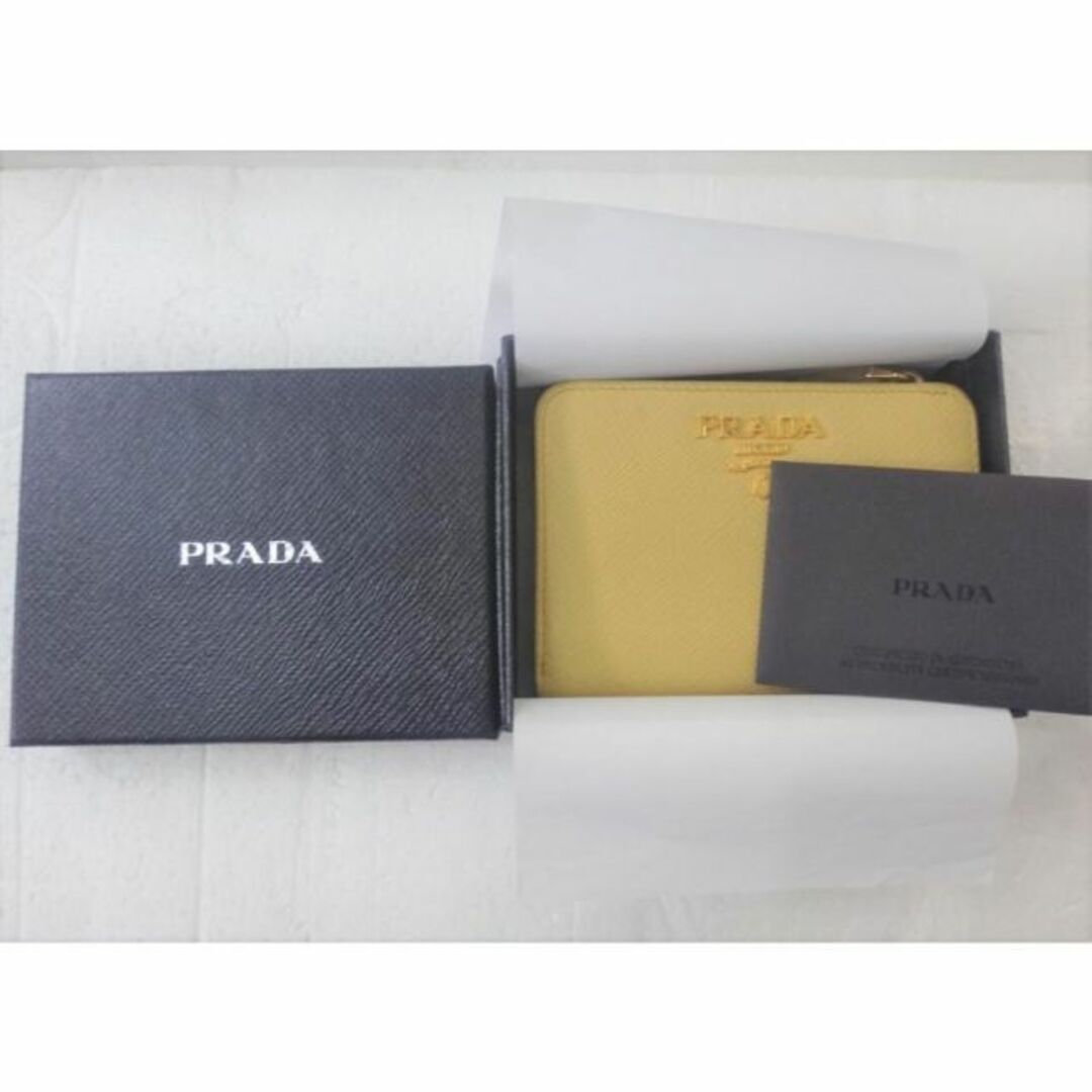 ★PRADA プラダ サフィアーノ 二つ折り財布 1ML018 イエロー レザー