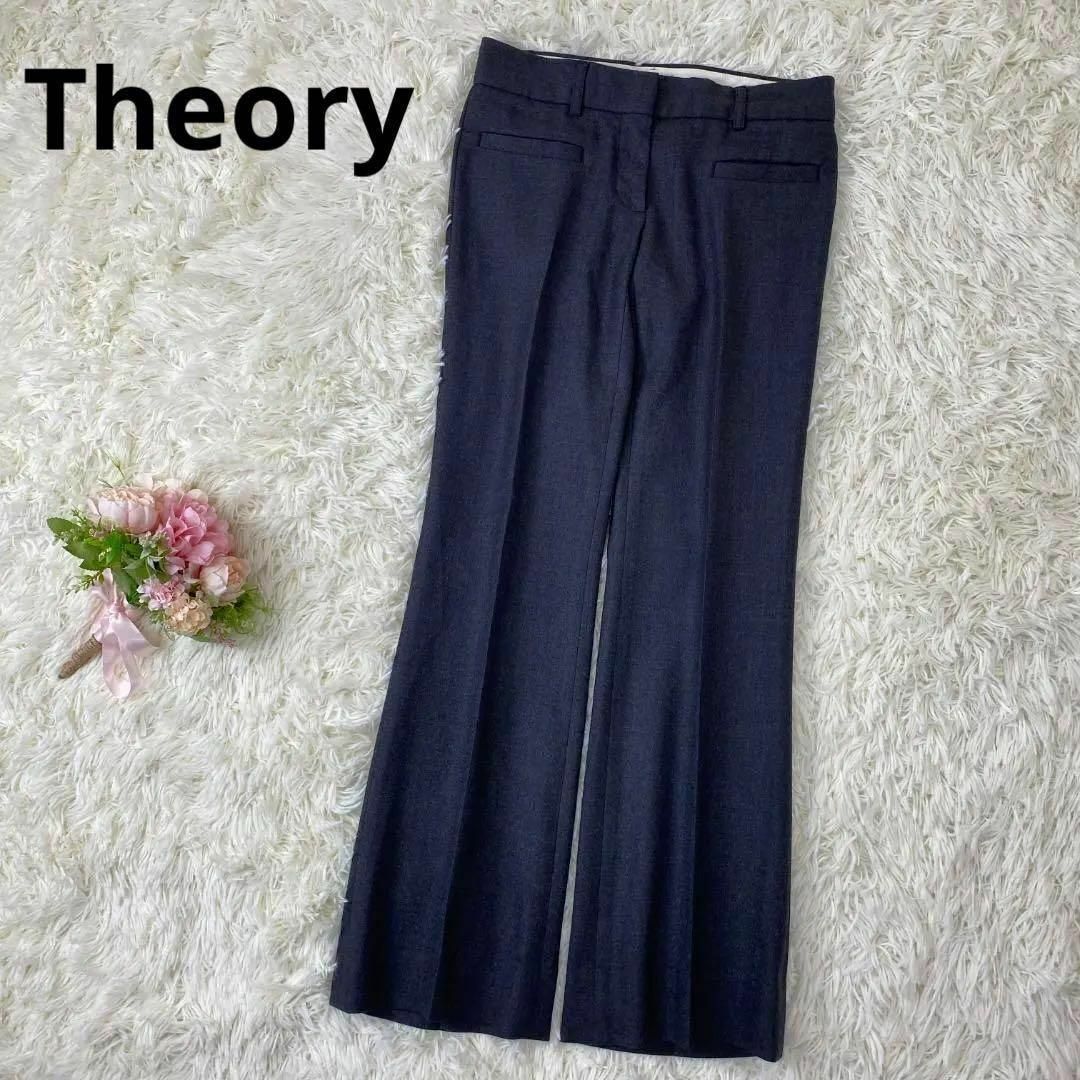 Theory　セオリー　レディース　センタープレス　パンツ　グレー　オフィカジ