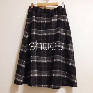 シュカ(shuca)のチェックロングフレアスカート(ひざ丈スカート)