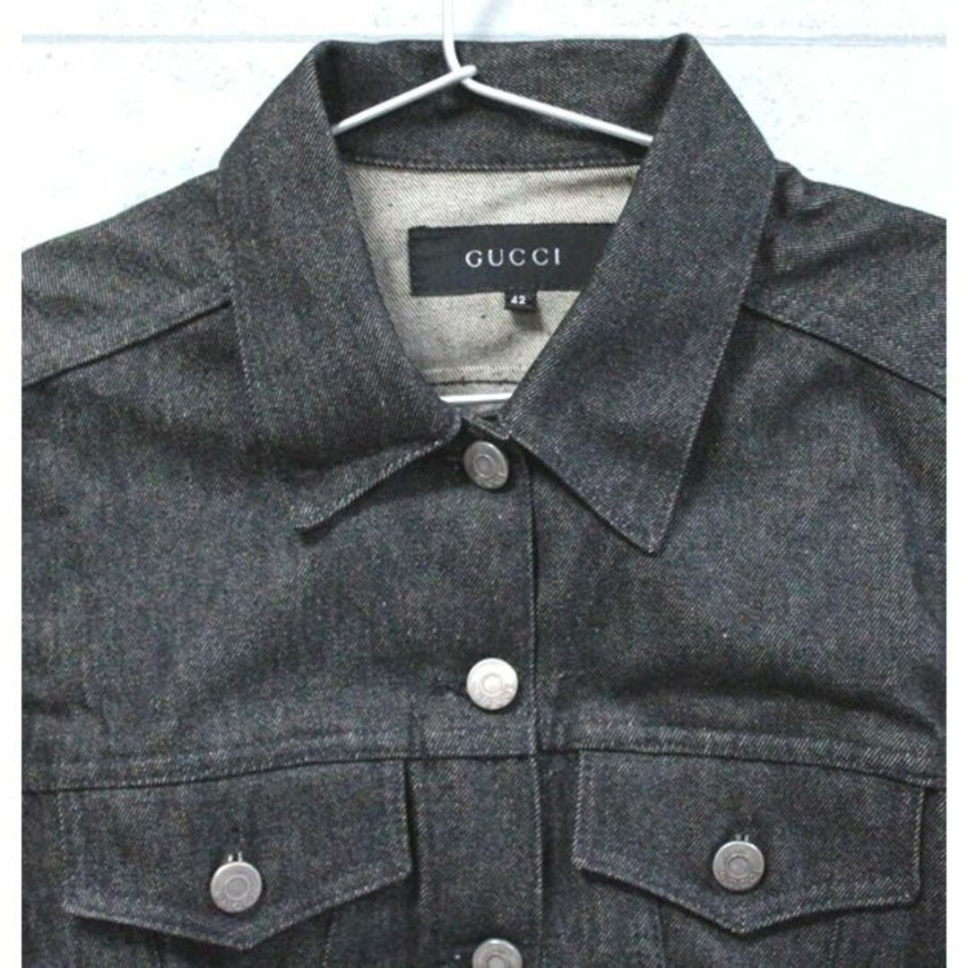 グッチ GUCCI メンズ デニムジャケット シェリーライン 黒【61232】