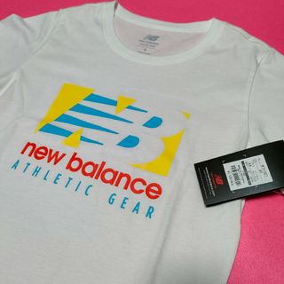 ニューバランス(New Balance)の【新品】ニューバランスレディースロゴTシャツ白Mサイズ(Tシャツ(半袖/袖なし))