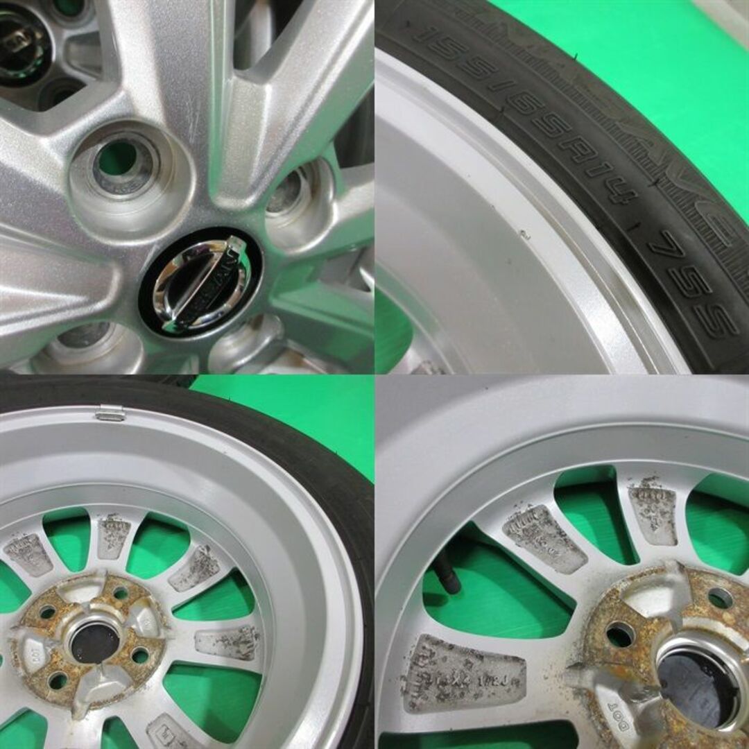 濃いピンク系統 デイズ純正 155/65R14 バリ山夏タイヤ デイズルークス