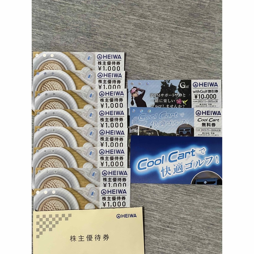 チケット【送料無料】HEIWA 平和 株主優待 8000円分（1000円×8枚 ...