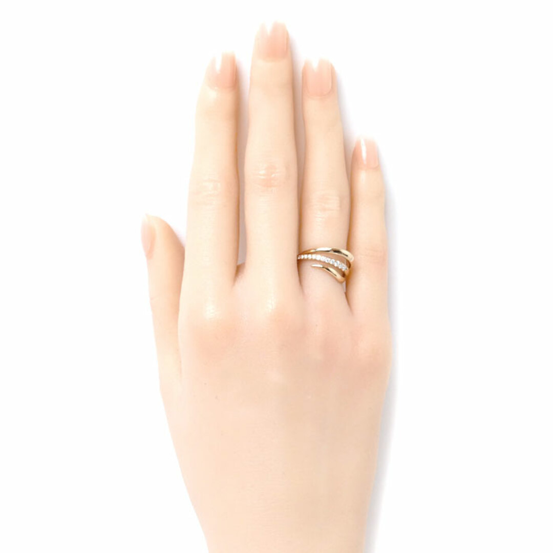 K18PG ピンクゴールド リング・指輪 ダイヤモンド0.20ct 8号 3.7g レディース【中古】【美品】 レディースのアクセサリー(リング(指輪))の商品写真