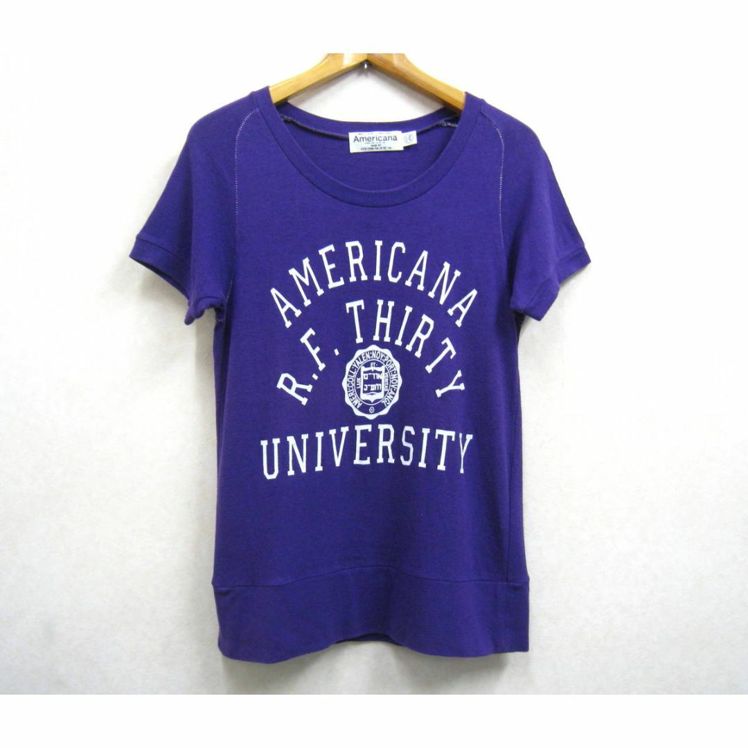 AMERICANA(アメリカーナ)のアメリカーナ◆カレッジロゴプリント ラグラン 半袖 Tシャツ レディース 日本製 レディースのトップス(Tシャツ(半袖/袖なし))の商品写真