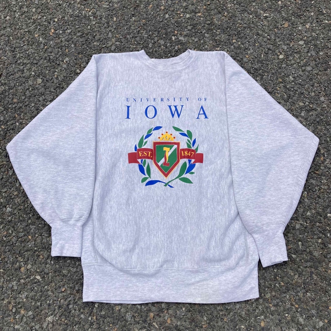 美品]90s Champion IOWA リバースウィーブ 刺繍タグ-