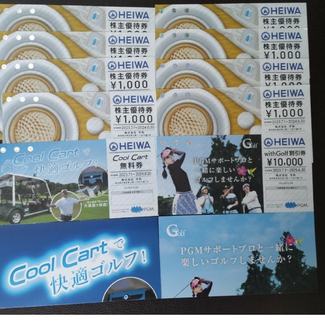 最新 HEIWA 平和 PGM 株主優待券8枚(8000円)  他割引券や無料券 チケットの施設利用券(ゴルフ場)の商品写真