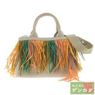 プラダ(PRADA)の【中古】PRADA プラダ カナパプリューム 2WAYバッグ ハンドバッグ ショルダーバッグ ベージュ マルチカラー レディース【質屋】(ショルダーバッグ)