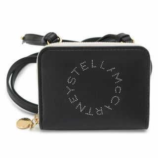 ステラマッカートニー(Stella McCartney)のステラマッカートニー カードケース レディース 7P0006 W8856 1000 コインケース 小銭入れ 財布 ステラ ロゴ ジップ ストラップ カードホルダー バイカラー ブラック 黒 STELLA McCARTNEY (名刺入れ/定期入れ)