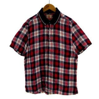 バラクータ(BARACUTA)のバラクータ シャツ ボタンダウン 襟切替え 半袖 リネン チェック 赤 紺 白(シャツ)
