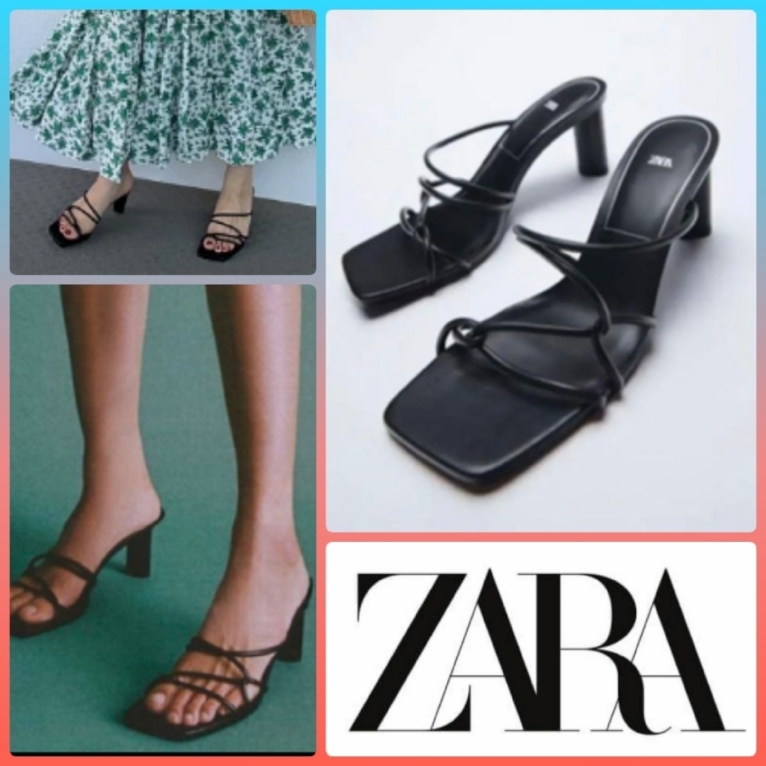 ZARA(ザラ)のZARA チューブラー ストラップヒールサンダル レディースの靴/シューズ(サンダル)の商品写真