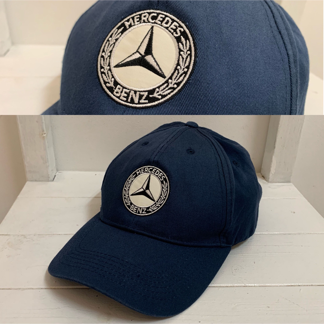 Mercedes Benz メルセデスベンツ エンブレム コットン キャップ 紺 | フリマアプリ ラクマ