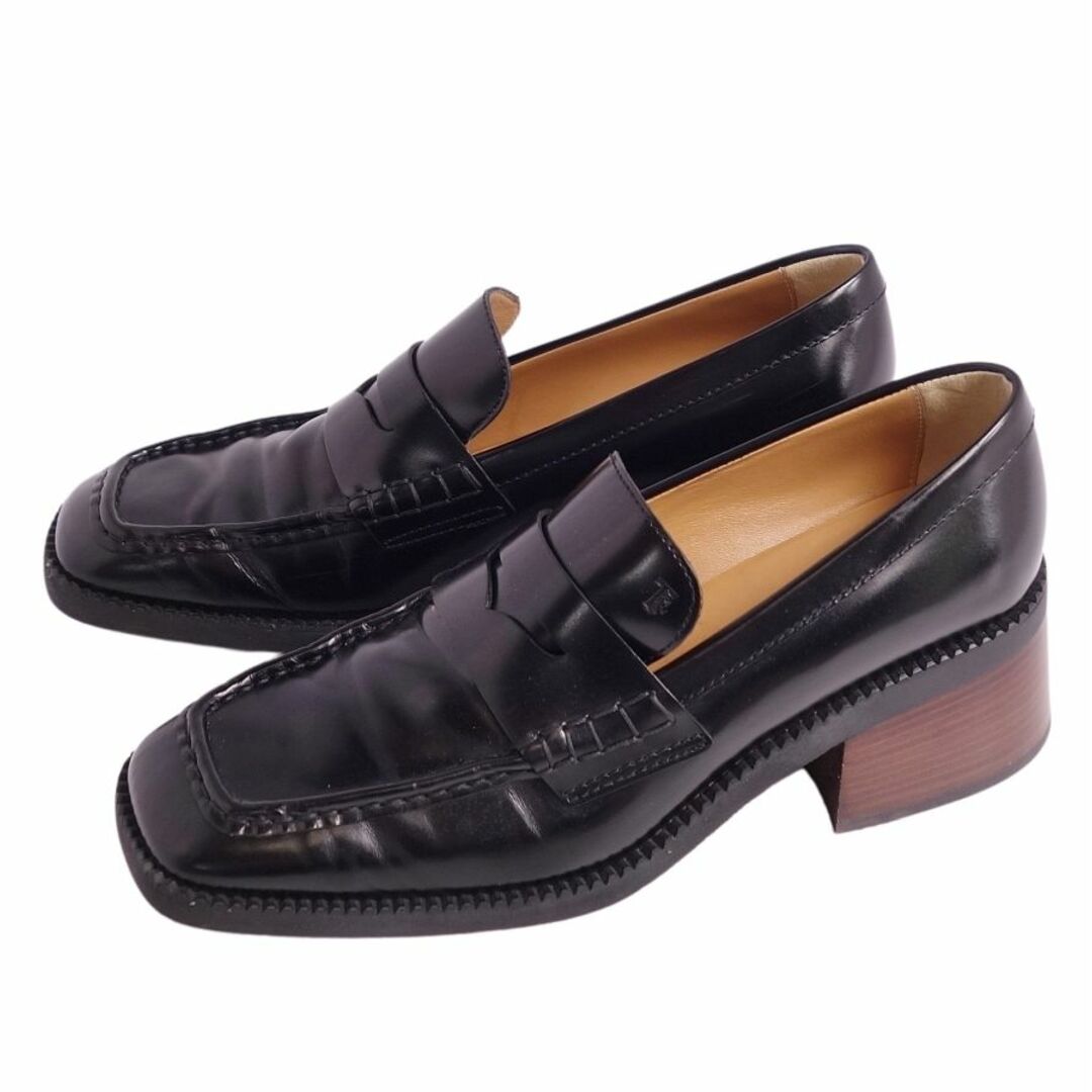 トッズ TOD'S ローファー カーフレザー パンプス ヒール シューズ 靴 レディース 38.5(25.5cm相当) ブラック