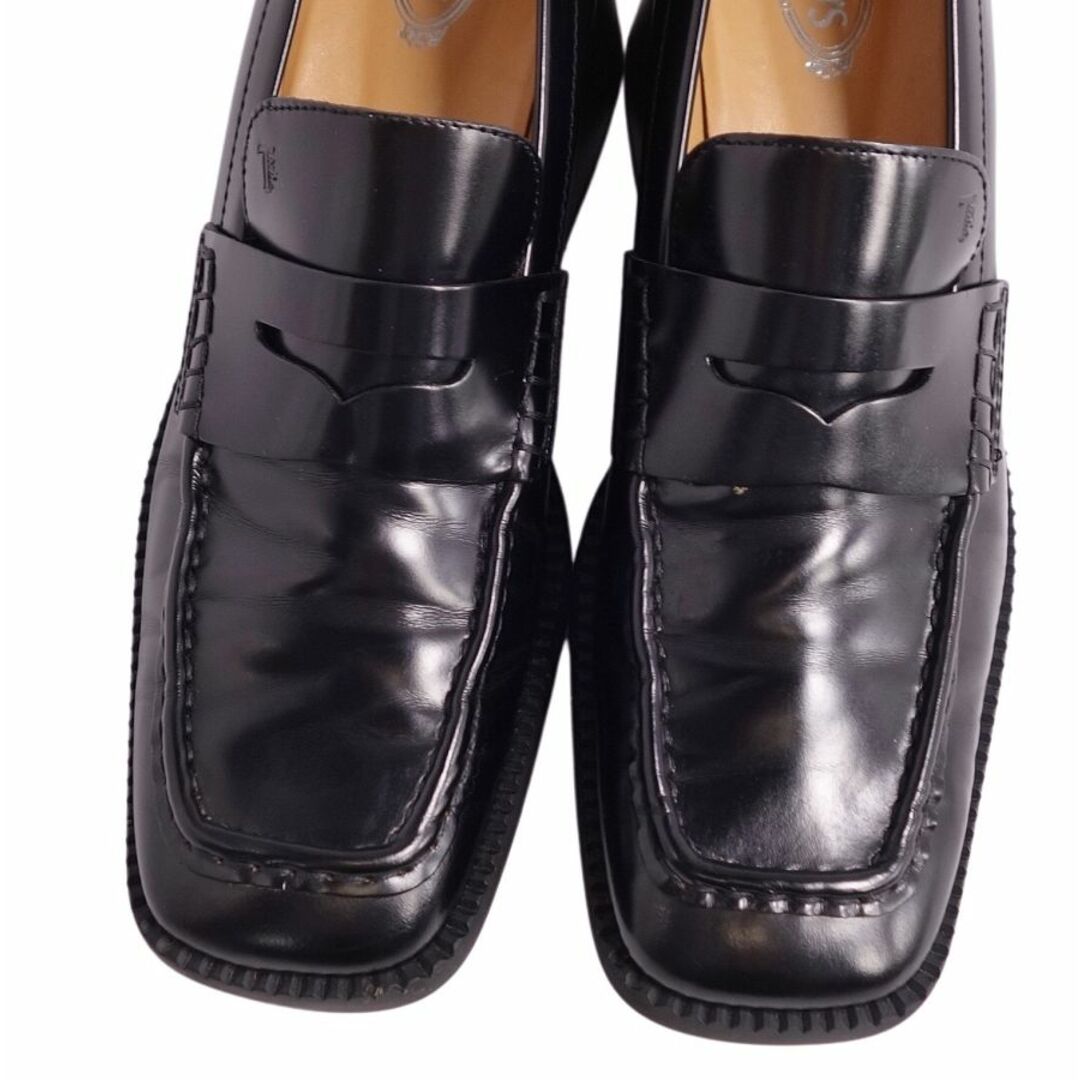 TOD'S(トッズ)のトッズ TOD'S ローファー カーフレザー パンプス ヒール シューズ 靴 レディース 38.5(25.5cm相当) ブラック レディースの靴/シューズ(ローファー/革靴)の商品写真
