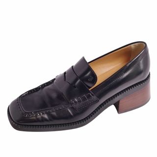 トッズ(TOD'S)のトッズ TOD'S ローファー カーフレザー パンプス ヒール シューズ 靴 レディース 38.5(25.5cm相当) ブラック(ローファー/革靴)