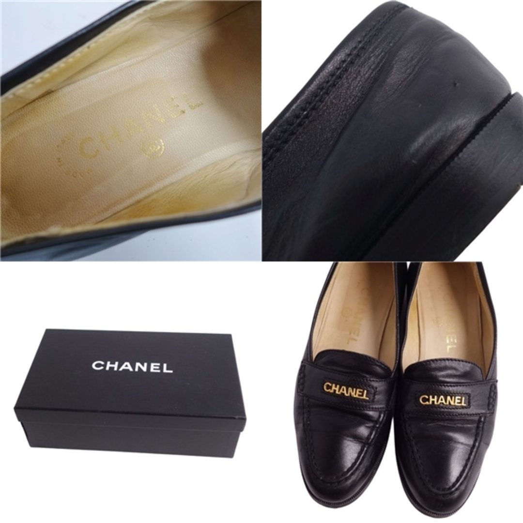 Vintage シャネル CHANEL ローファー 96A ロゴ レザーシューズ Vintage シャネル CHANEL ローファー 96A ロゴ レザーシューズ