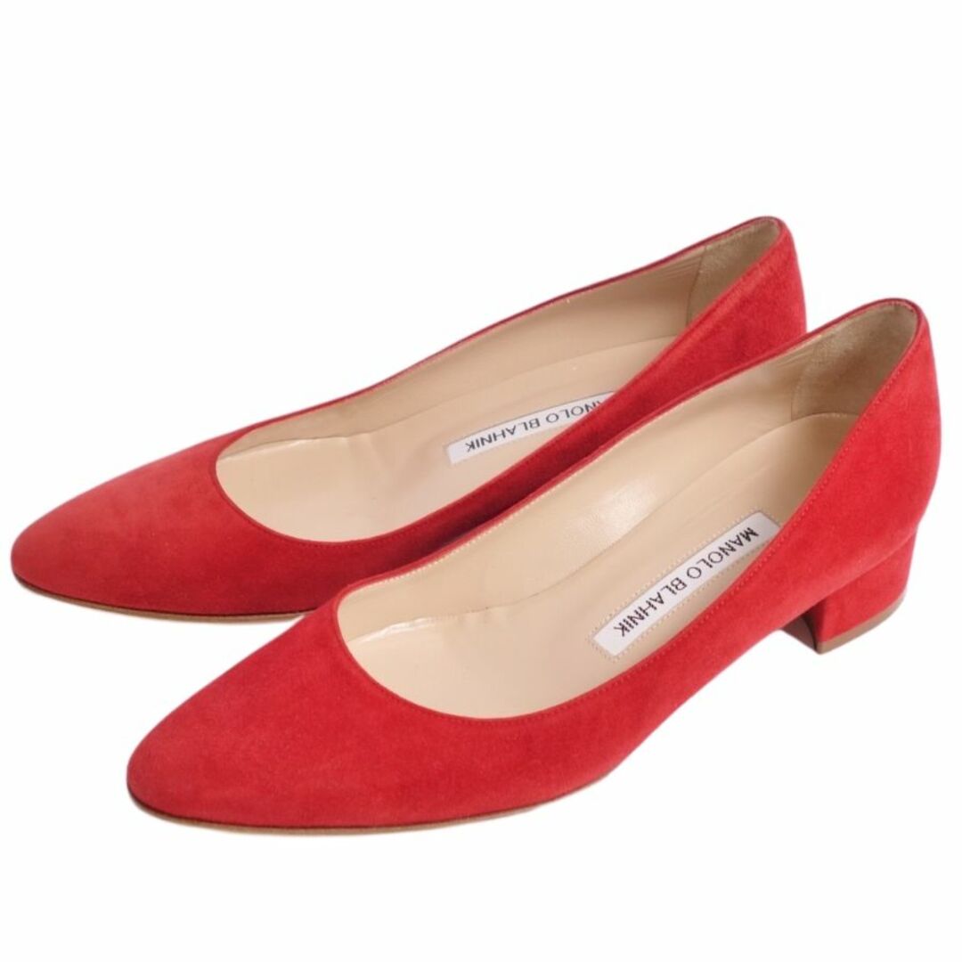 美品 マノロ・ブラニク Manolo Blahnik パンプス スウェードレザー ヒール シューズ 靴 レディース 36.5(23.5cm相当) レッド