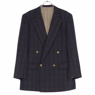 バーバリー(BURBERRY)のVintage バーバリー Burberrys ジャケット テーラードジャケット ダブルブレスト 背抜き アウター メンズ 94-82-175(L相当) グレー/ネイビー(テーラードジャケット)