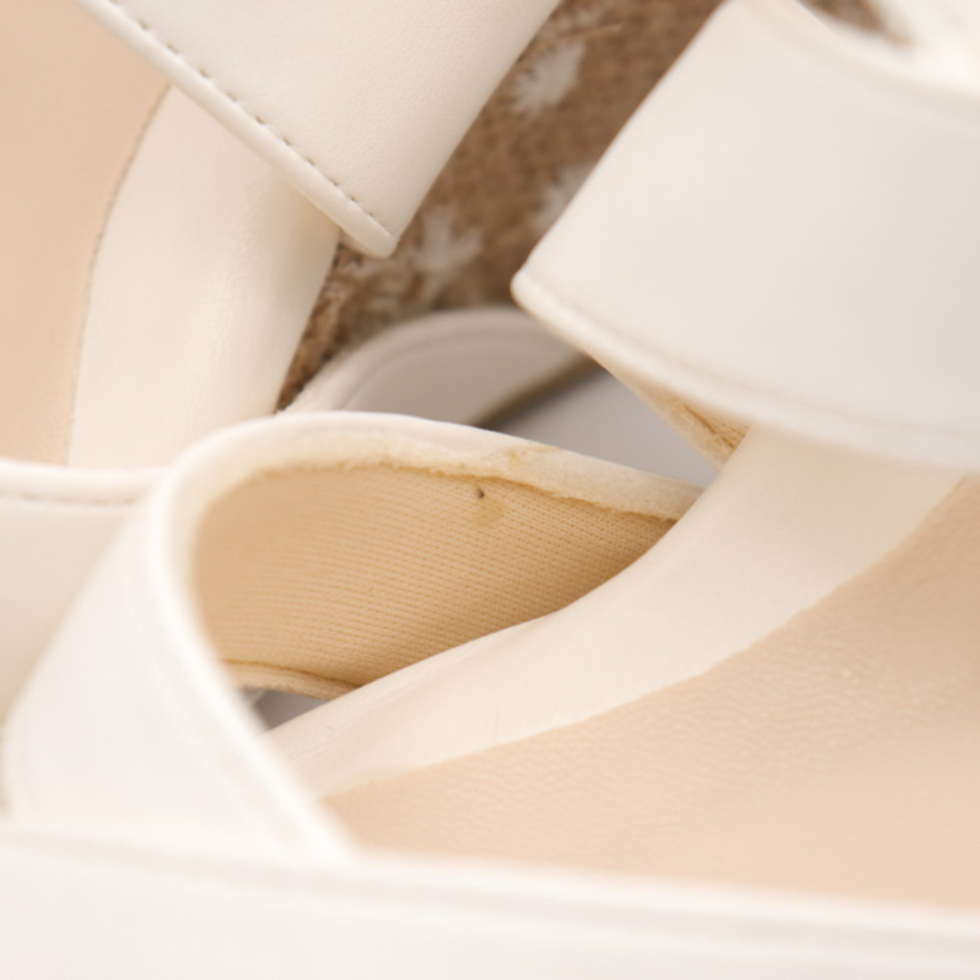 メタルルージュ サンダル ウェッジソール PinkCat クロスベルト 刺繍 ブランド シューズ 靴 レディース Sサイズ ホワイト Metal Rouge レディースの靴/シューズ(サンダル)の商品写真