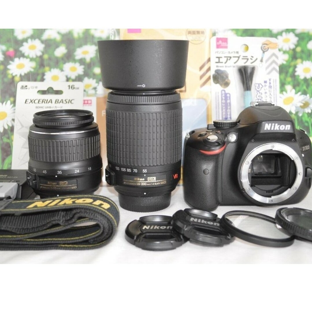 美品✨スマホ転送okNikon ニコン D5100 一眼レフ ダブルレンズセット-