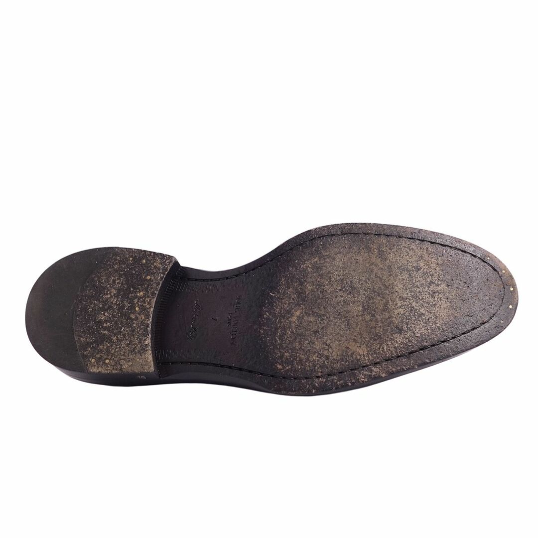 美品 ルイヴィトン LOUIS VUITTON レザーシューズ ローファー モカシン タッセルローファー カーフレザー 革靴 メンズ 7(26cm相当) ブラック