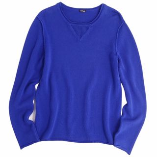 キトン(KITON)のキートン KITON ニット セーター ロングスリーブ ミドルゲージ 無地 コットン トップス メンズ XS ブルー(ニット/セーター)