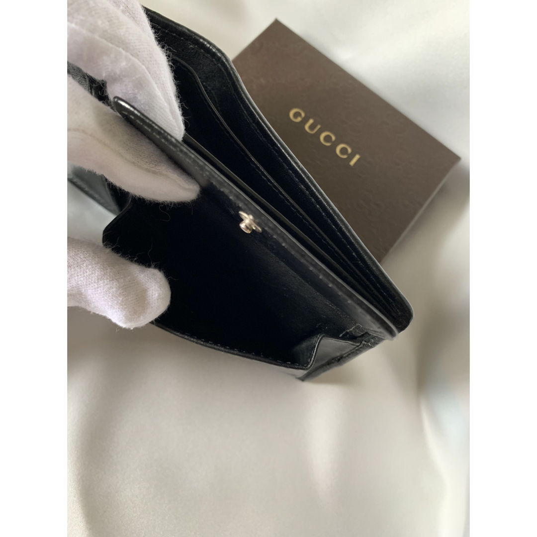 Gucci - グッチ GUCCI 財布 黒 二つ折り 軽量 コンパクト ウォレット