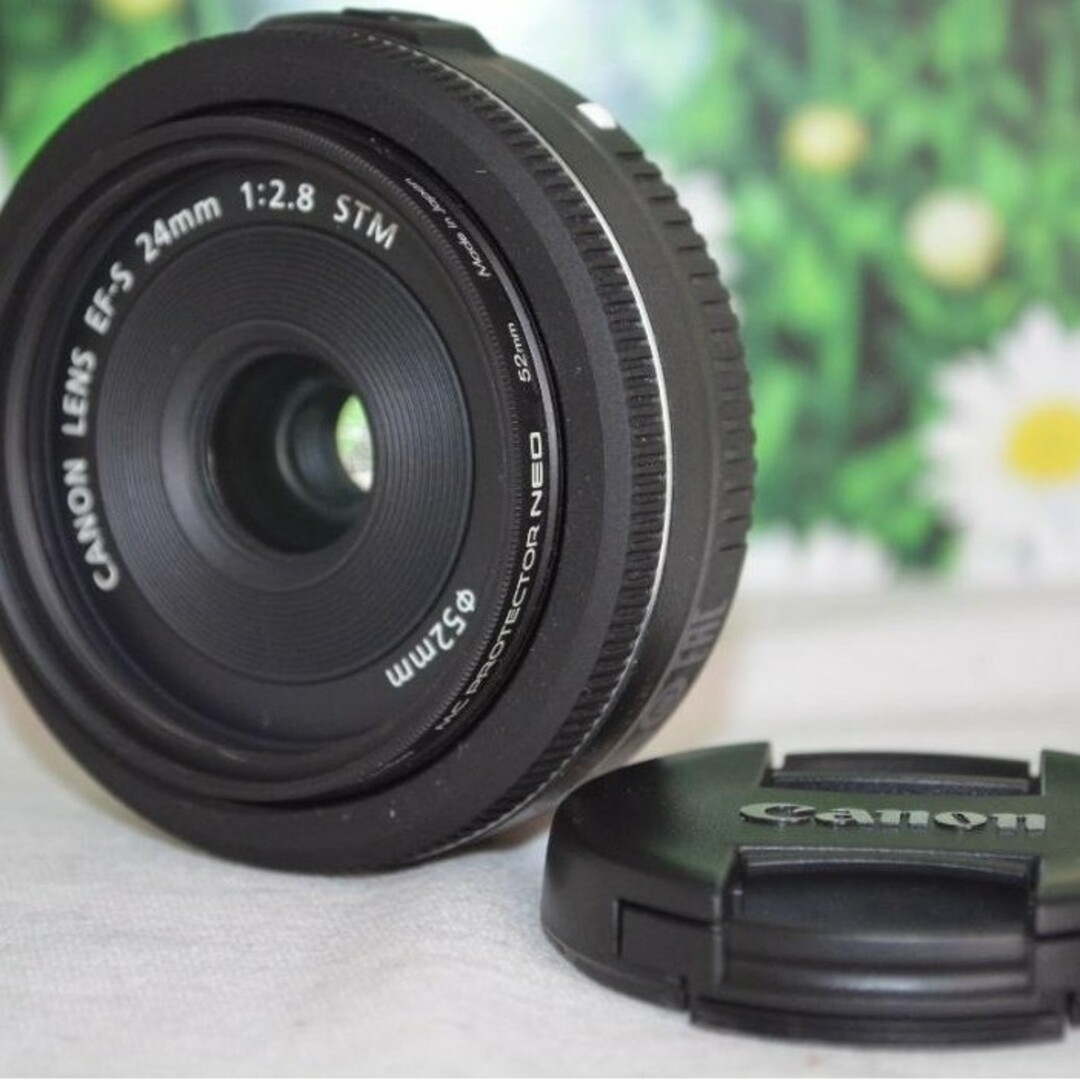 美品 Canon EF-S 24mm F2.8 STM☆軽量薄型パンケーキレンズ - レンズ