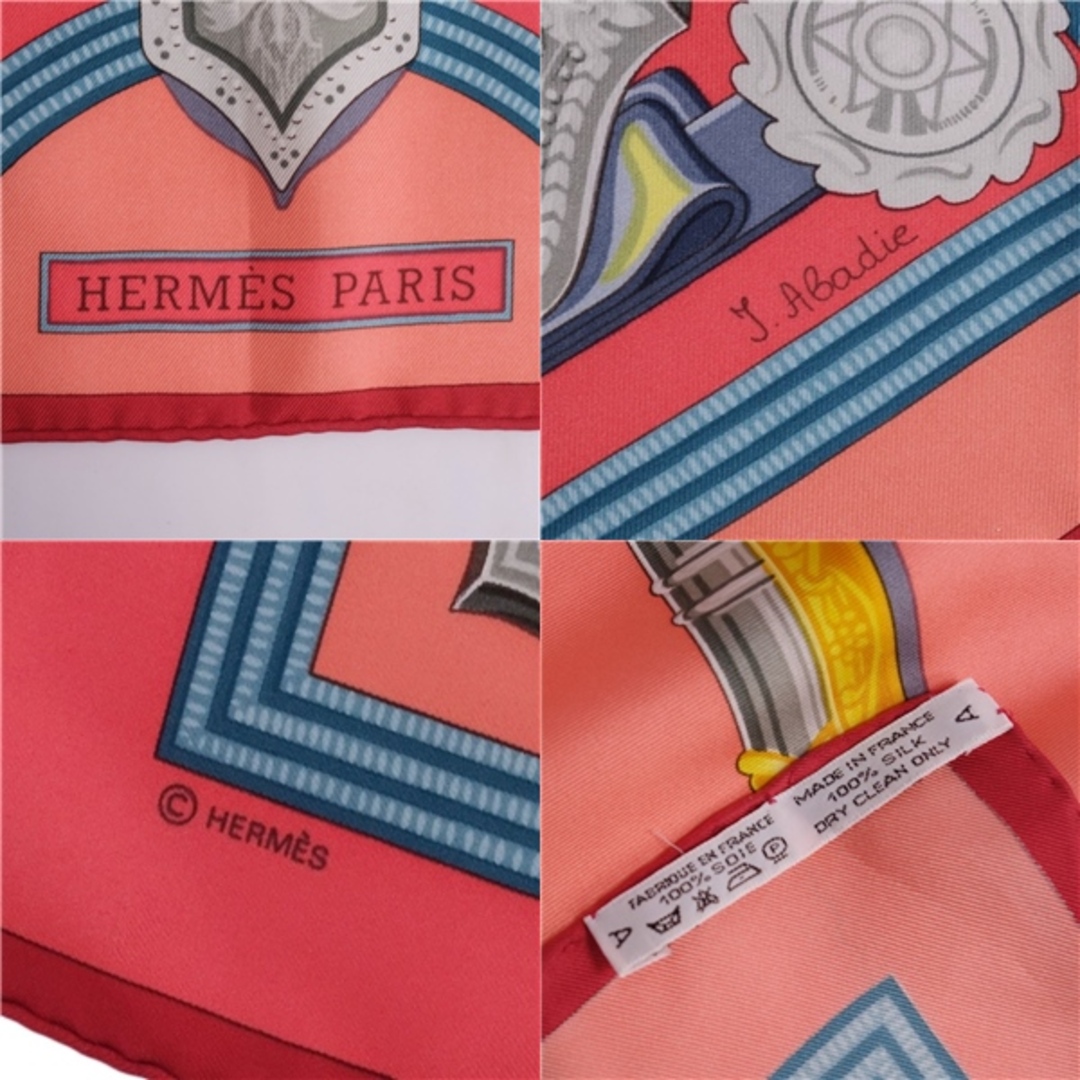 美品 エルメス HERMES スカーフ カレ90 ホース 馬柄 シルク100％ レディース フランス製 ピンク