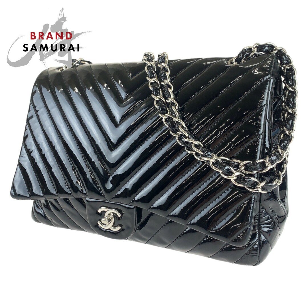 美品 CHANEL シャネル シェブロン Vステッチ ココマーク ターンロック